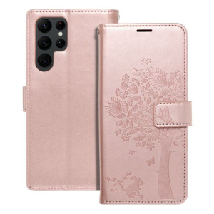 Kabura Forcell Mezzo Book Do Samsung S22 Ultra Drzewo Złoty Róż