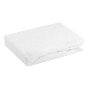 Prześcieradło frotte z gumką KARO 120X200 + cm białe