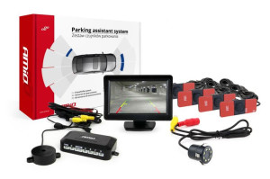 Zestaw czujników parkowania tft01 4,3" z kamerą hd-308-led 4 sensory czarne