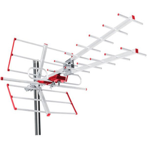 Antena TV DVB-T/T2 HEVC Maclean, aktywna, zewnętrzna combo, filtr Lte, UHF/