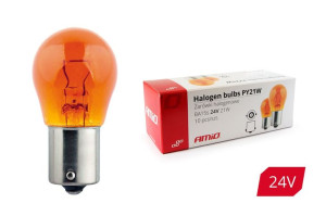 01005 Żarówki halogenowe PY21W BA15s 24V 21W Amber 10 sztuk