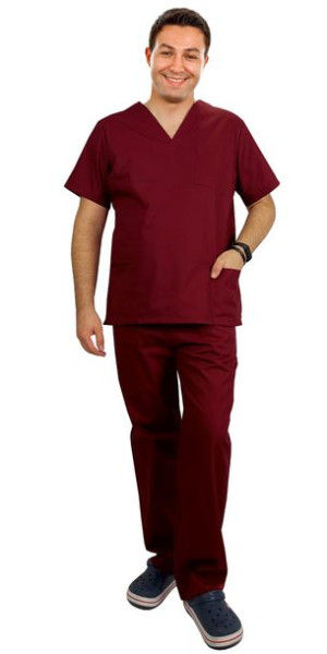 Komplet medyczny męski CLINIC bordowy roz. 4XL