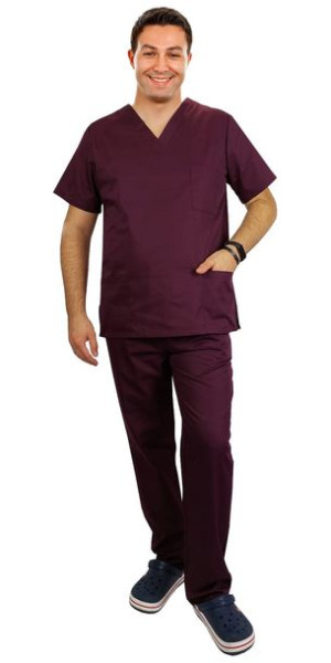 Komplet medyczny męski CLINIC śliwkowy roz. XL