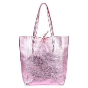 Shopper skórzany na ramię pojemny, na zakupy