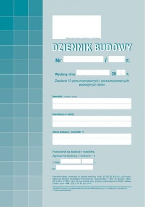 Druk Dziennik Budowy A4 MICHALCZYK&PROKOP
