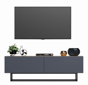Szafka RTV Loft Wotan Szary Mat 140cm Stelaż