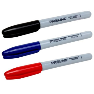 Proline Markery Permanentne 3 Kolory: Czarny, Niebieski, Czerwony