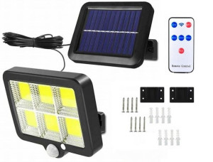 Lampa solarna 120 LED z czujnikiem ruchu i zmierzchu z pilotem