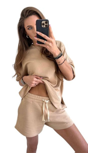 Komplet dresowy damski szorty z bluzką - M/L
