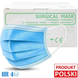 Maseczki Jednorazowe Medyczne Typ IIR PREMIUM, 4-Warstwowe - 250 szt