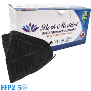 Maski FFP2  5-Warstwowe,  2 Filtry,  Certyfikat CE, czarne - 10 szt