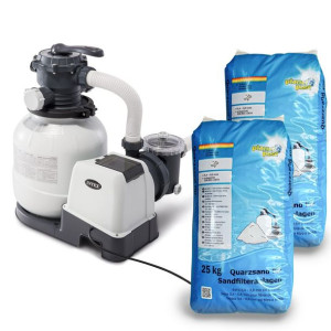 Pompa filtrująca piaskowa o wydajności 10500 l/h INTEX 26648GS + piasek kwa