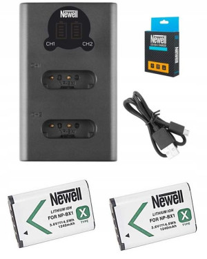 Zestaw Sony 2 Akumulatory+ładowarka Usb Lcd Np-bx1
