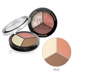 Revers Contour Trio Bronzer Róż Rozświetlacz 01