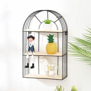 Półka ścienna, czarna, dekoracyjna, styl LOFT – wys. 45 cm