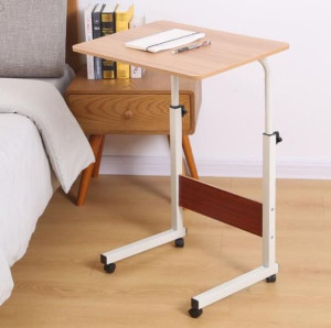 Mobilny stolik pod laptopa / Mobilny stolik kawowy - drewniany