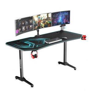 ULTRADESK Biurko dla gracza FRAG XXL BLUE, 160 x 75 cm, 75 cm, uchwyty na s