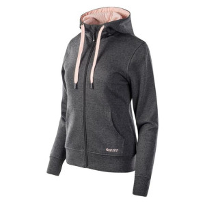 Damska bluza sportowa Hi-Tec Lady Silian z kapturem ciemny szary melanż roz