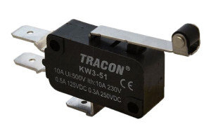 Wyłącznik krańcowy mikro z dźwignią ze sprzężyną i rolką TRACON