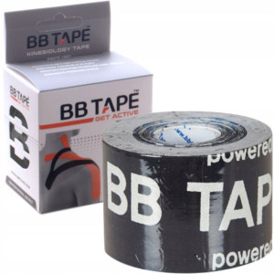 Tejpy taśmy KINESIOTAPING BB TAPE CZARNE Z LOGIEM