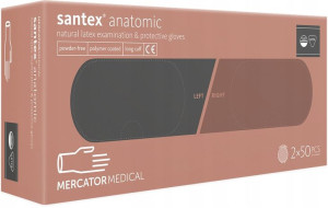 RĘKAWICE rękawiczki lateksowe santex anatomic PF 6.0 2x50 s