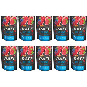 Pakiet Rafi Mokra Karma Dla Psa z Jagnięciną, Borówką i Żurawiną 10 x 300 g