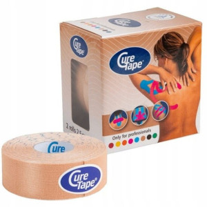 Tejpy Kinesiotaping Taśmy Curetape 2,5 X 5 M Beż