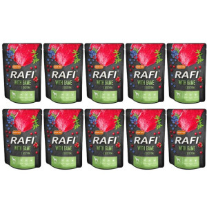 Pakiet Rafi Mokra Karma Dla Psa z Dziczyzną, Borówką i Żurawiną 10 x 300 g