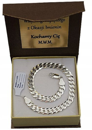 Bransoletka Srebrna Pancerka 6,50 Mm+grawer Gratis