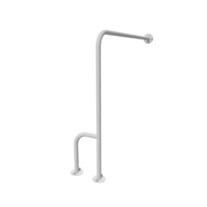 Poręcz ściana podłoga prawa 80/80 cm Ø25 BIAŁA