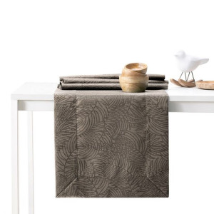 AmeliaHome Bieżnik plamoodporny mankiet GAIA 30X80 cappuccino