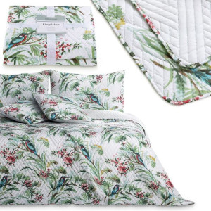AmeliaHome Narzuta pikowana dwustronna z lamówką KINGFISHER 240X260