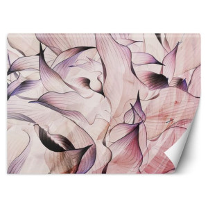 FOTOTAPETA 3D Kwiaty Liście Fioletowy 250x175