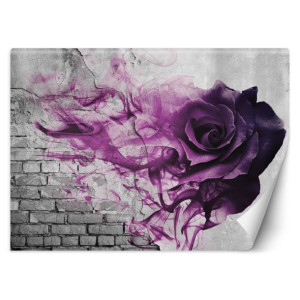 FOTOTAPETA 3D Mur Cegła Fioletowa Róża 450x315