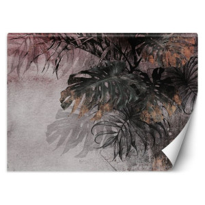 FOTOTAPETA 3D Liście Monstera Palmy Beton 350x245