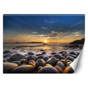 FOTOTAPETA Zachód Słońca Morze Kamienie 450x315