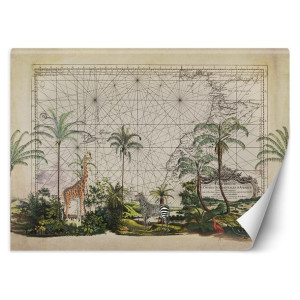 FOTOTAPETA DO SALONU Mapa Palmy Tropical 350x245