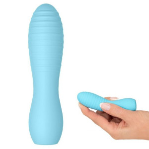 Mini wibrator Prążkowany 10,8cm Cuties Turkus