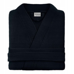 Damski Szlafrok Bawełna Kimono Wafel Gofer Gra Xs