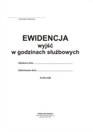 Księga wyjść służbowych A4 PU/OS-226 47264
