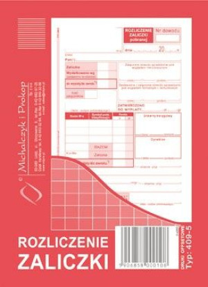 Rozliczenie zaliczki A6 M&P 409-5
