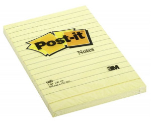 Karteczki POST-IT 102x152mm (1x100) żółte w linie