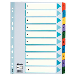 Przekładki ESSELTE 1-10 kartonowe Mylar