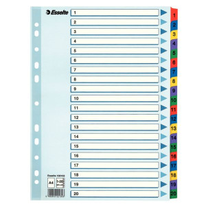 Przekładki ESSELTE 1-20 kartonowe Mylar
