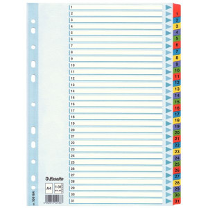 Przekładki ESSELTE 1-31 kartonowe Mylar