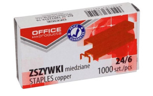 Zszywki 24/6 OFFICE PRODUCTS miedziowane 1000 szt