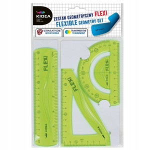 Zestaw geometryczny flexi niełamliwy 3 el. Kidea zestaw szkolny