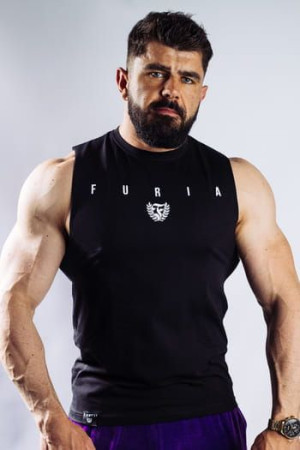 Koszulka bokserka czarna z nowym logo Furia rozm.L