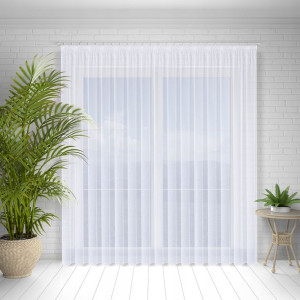 Firana gotowa 300x245, biały woal z obciążnikiem