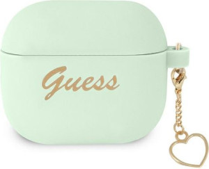 Etui Guess GUA3LSCHSN Apple AirPods 3 zielony/green Silicone Charm Heart Co